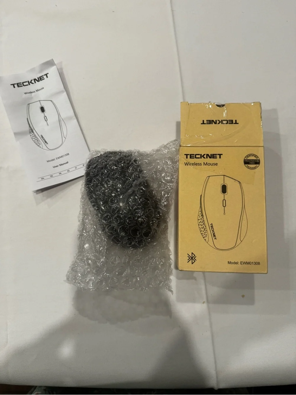 TECKNET Bluetooth Wireless Mouse 4800 DPI Ergonomic 6-Button Adjustable – New
